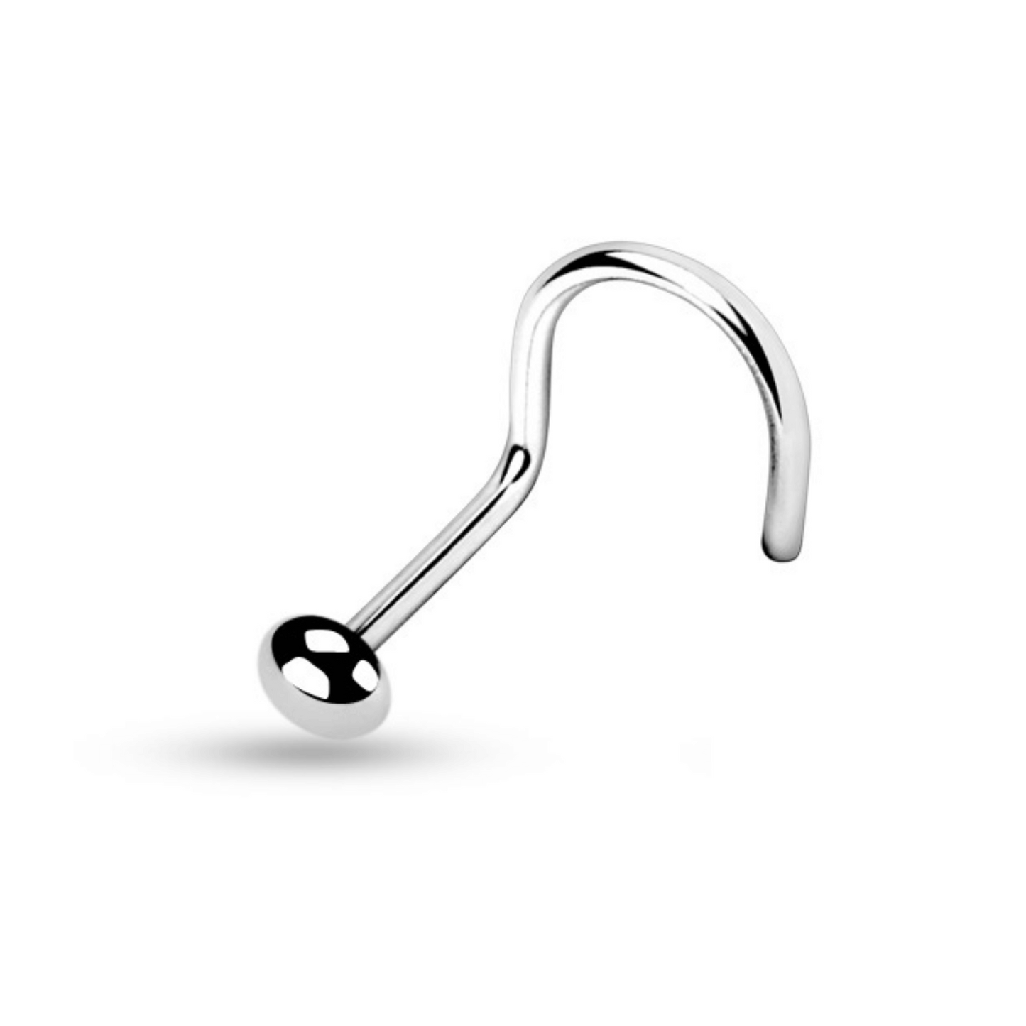 Nose Piercing Screw Ring - Steel Ball, Flat Ball, Dome or Spike