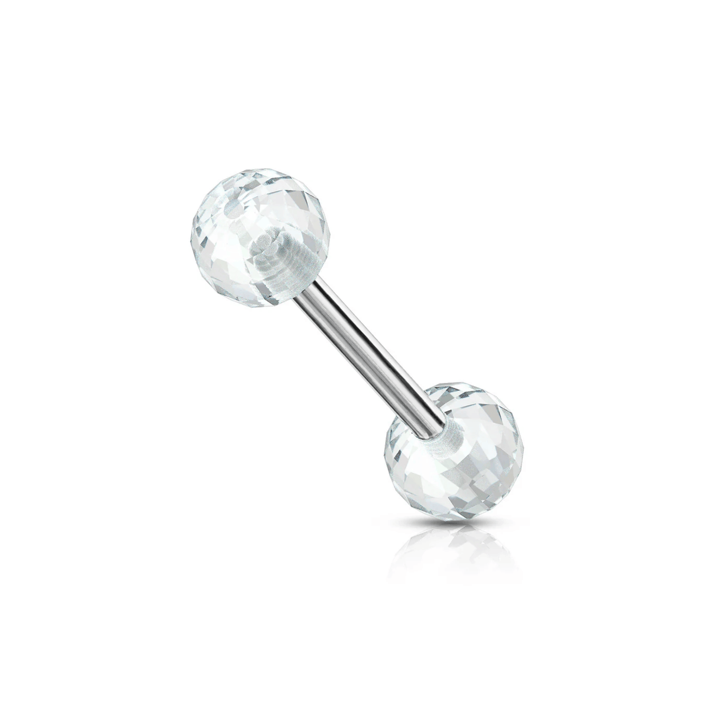 Acrylic Disco Ball Tongue Barbell Clear