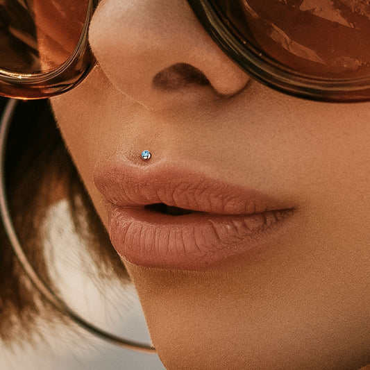 Aqua Gem Ball Internally Threaded Flat Back Stud