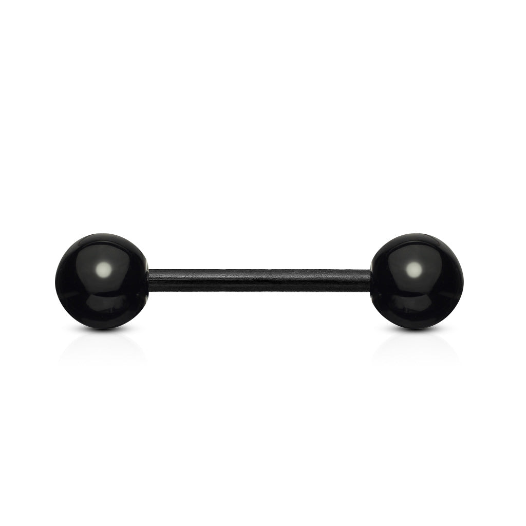 Black Acrylic Ball Bioflex Straight Barbell