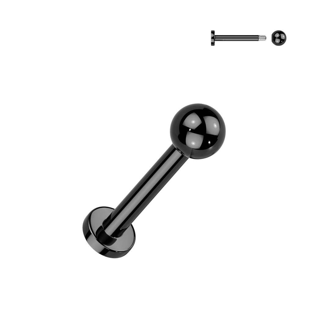 Black Steel Flat Back Stud with Ball external