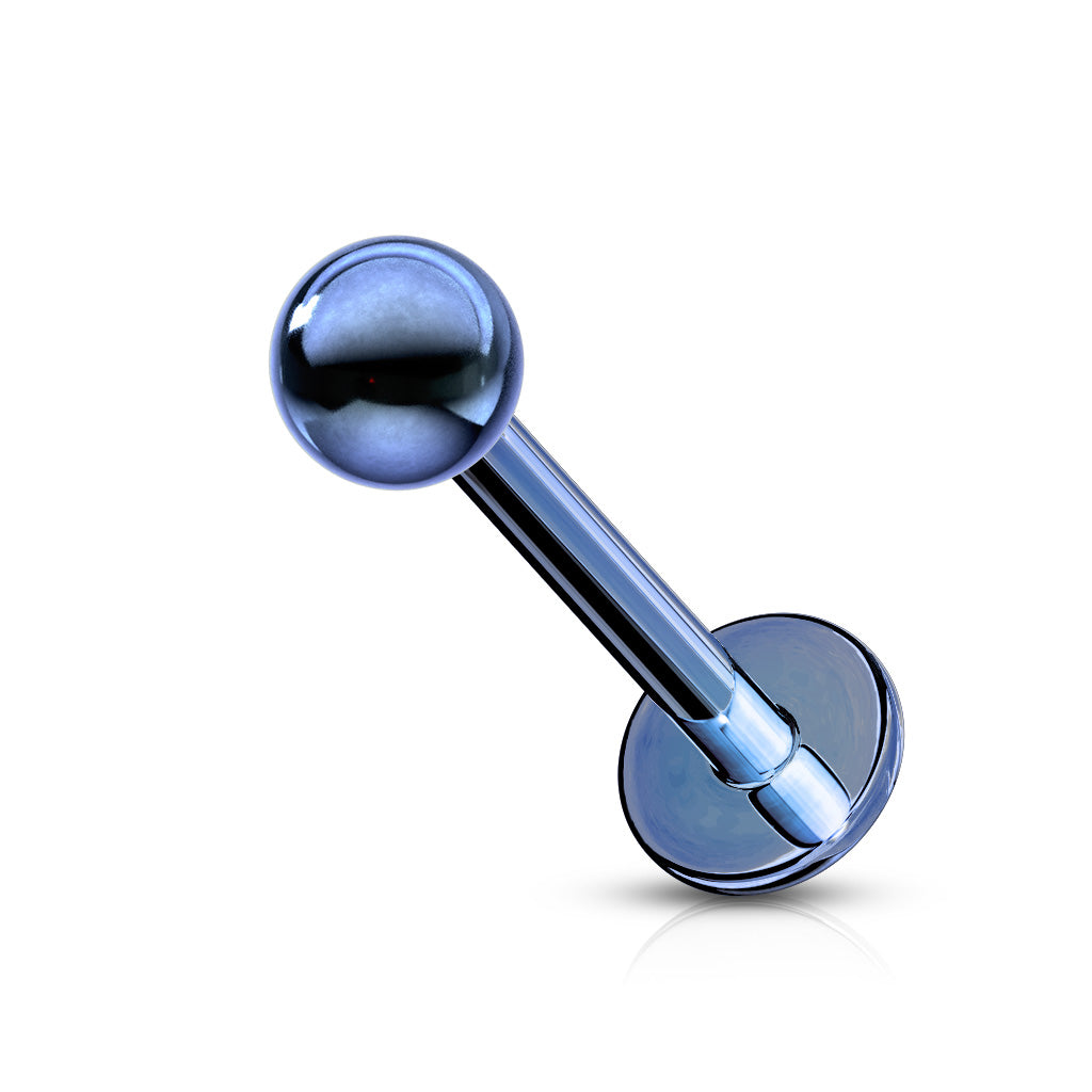 Blue Titanium IP Flat Back Stud with Ball