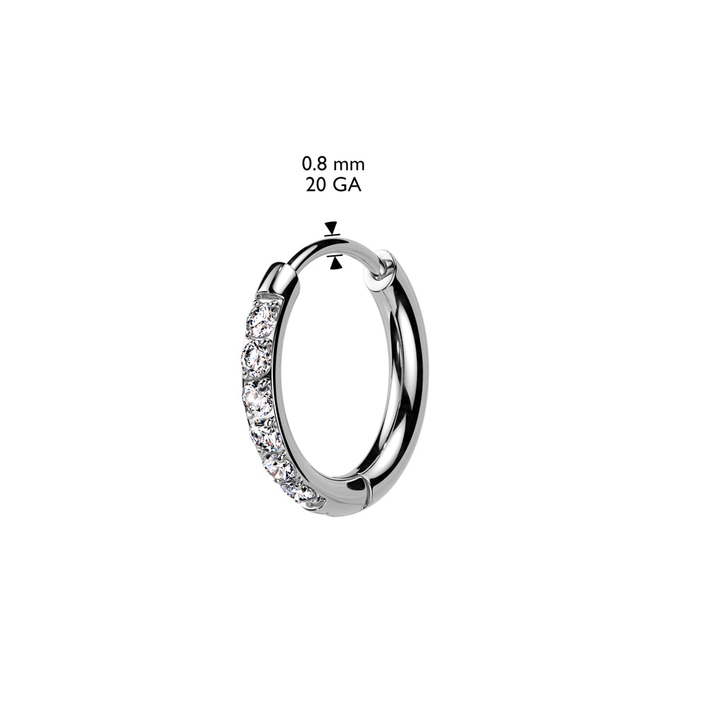 CZ Hinged Clicker Huggie Hoop Earrings sizing