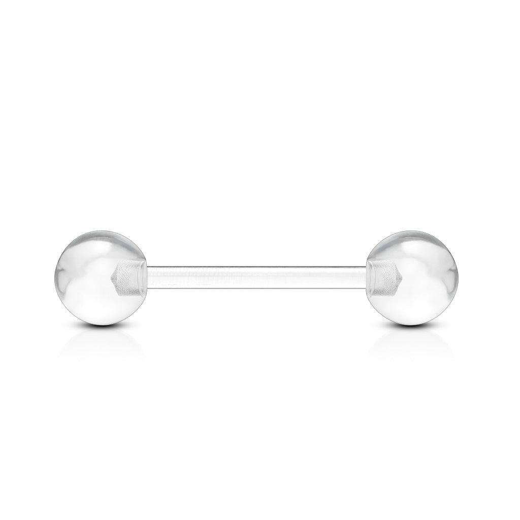 Clear Acrylic Ball Bioflex Straight Barbell