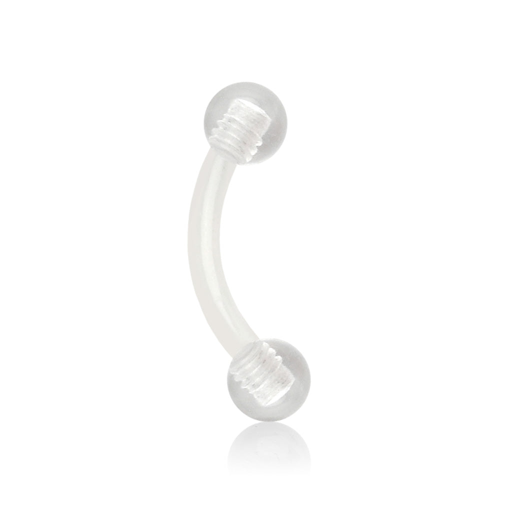 Clear Curved Bioflex Banana Bar with Ball 16g