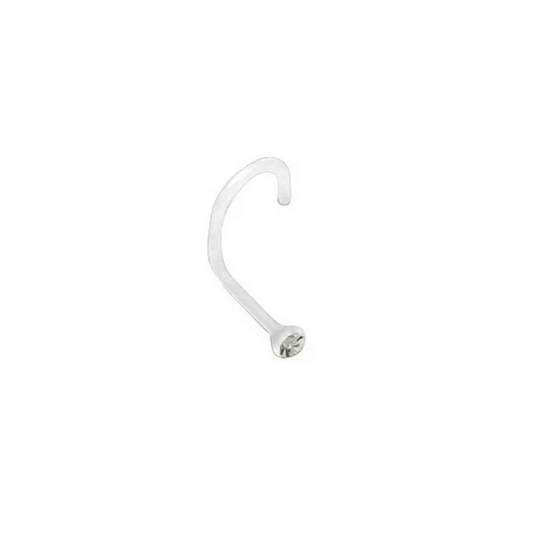 Clear Gem BioFlex Flexible Nose Ring Screw