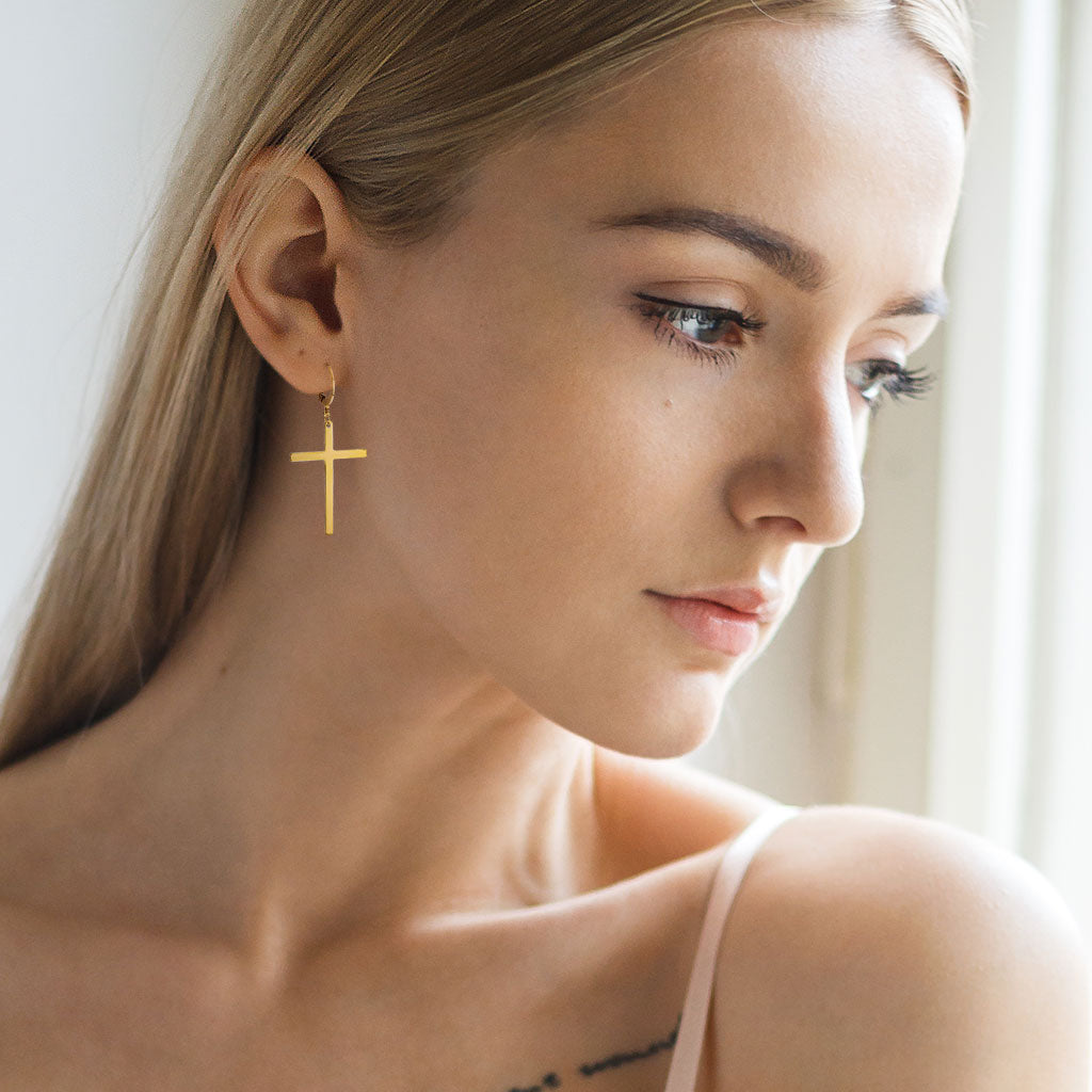 Cross Dangle Earrings