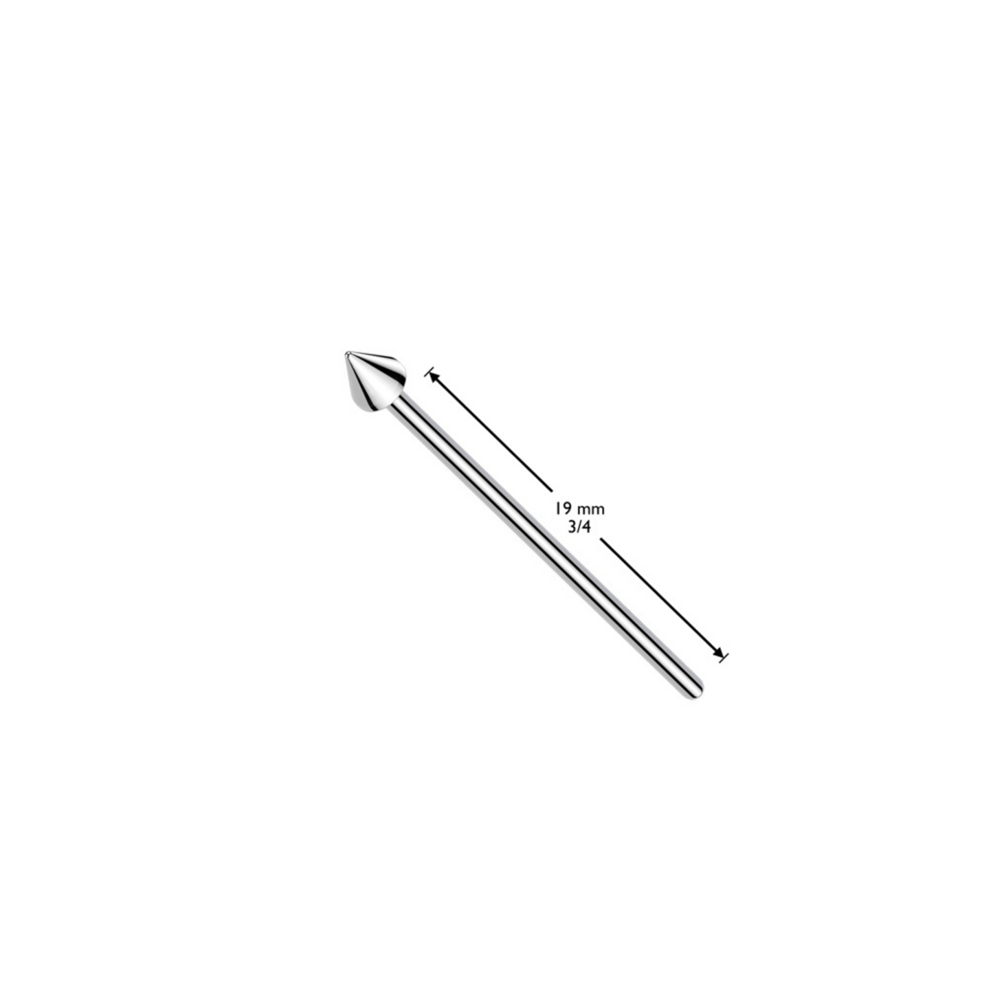 Fishtail Nose Stud Dimensions