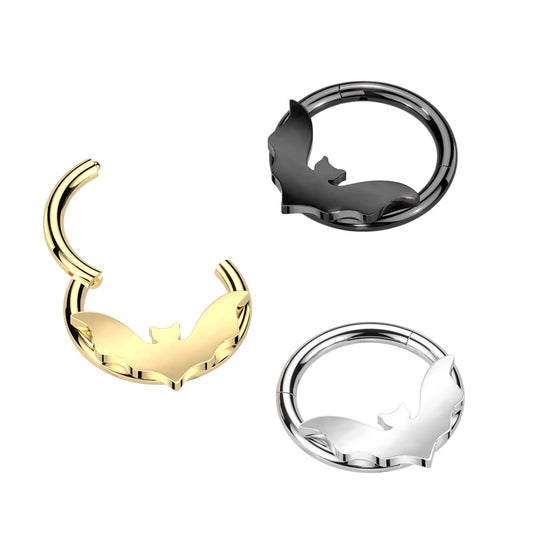 Flying Bat Hinged Clicker Ring 16g