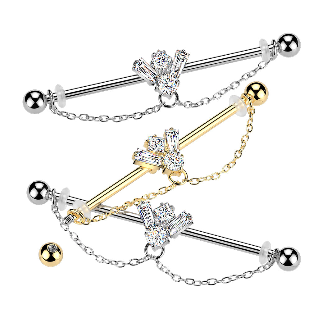 Gem Double Chain Industrial Barbell 14g