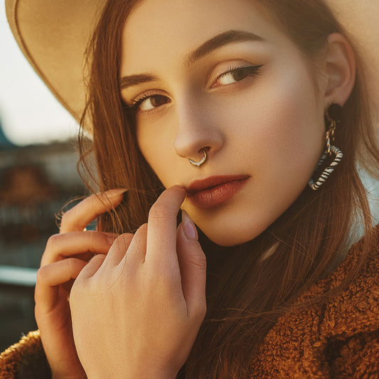 Gem Fan Silver Hinged Clicker Ring