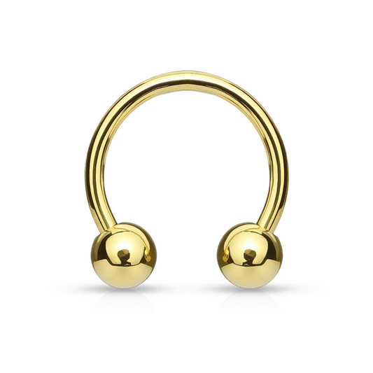 Gold Circular Horseshoe Bar with Ball