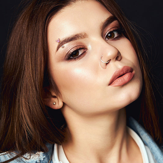 Gold Clear Gem Butterfly Curved Piercing Barbell 16g model