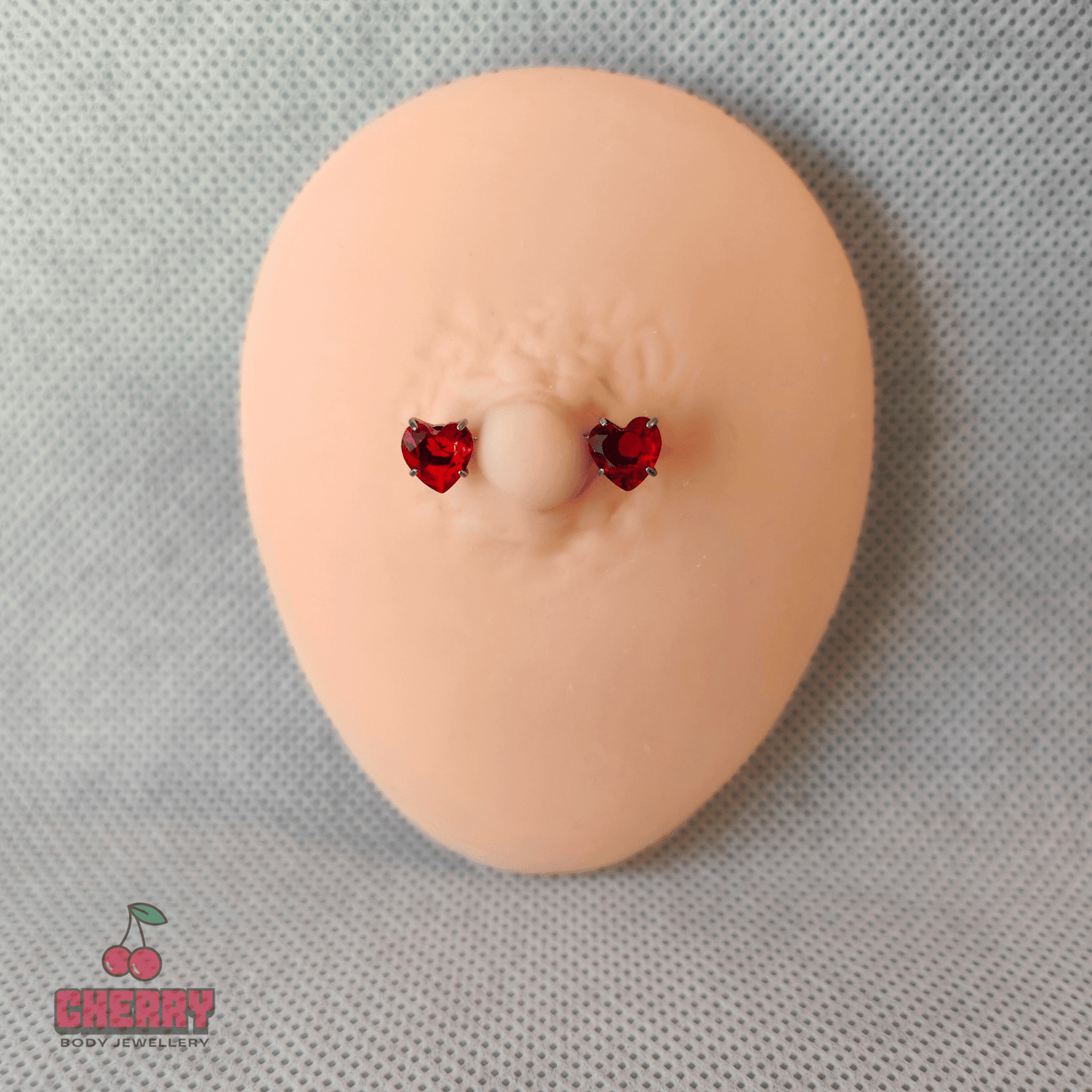 Heart Gems Threadless Nipple Bar 14g