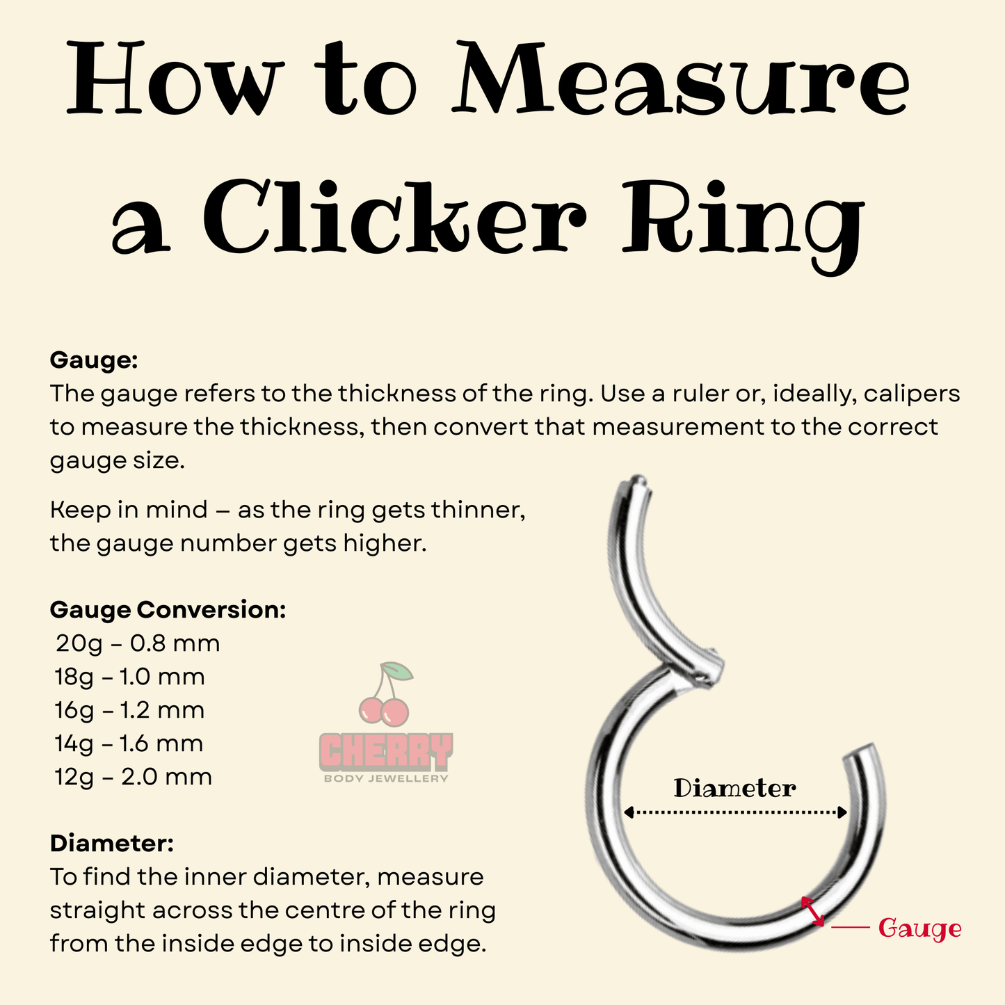 How to measure a clicker ring