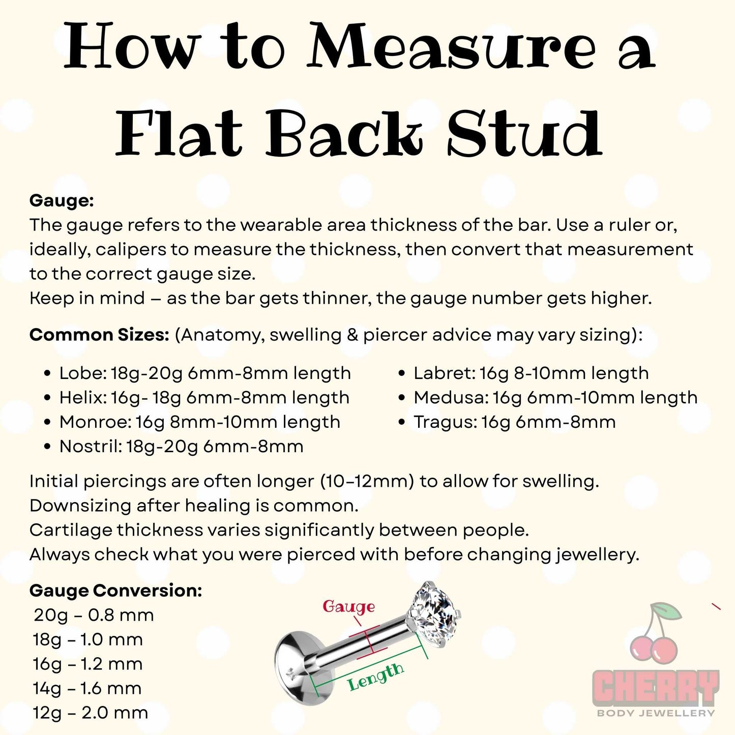 How to measure a flat back stud