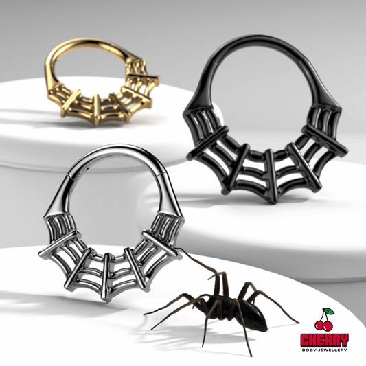 Implant Grade Titanium Spider Web Hinged Segment Ring Display
