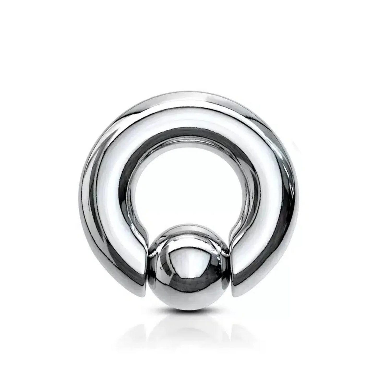 Large Gauge Spring Loaded Steel Captive Bead Ring with ball
