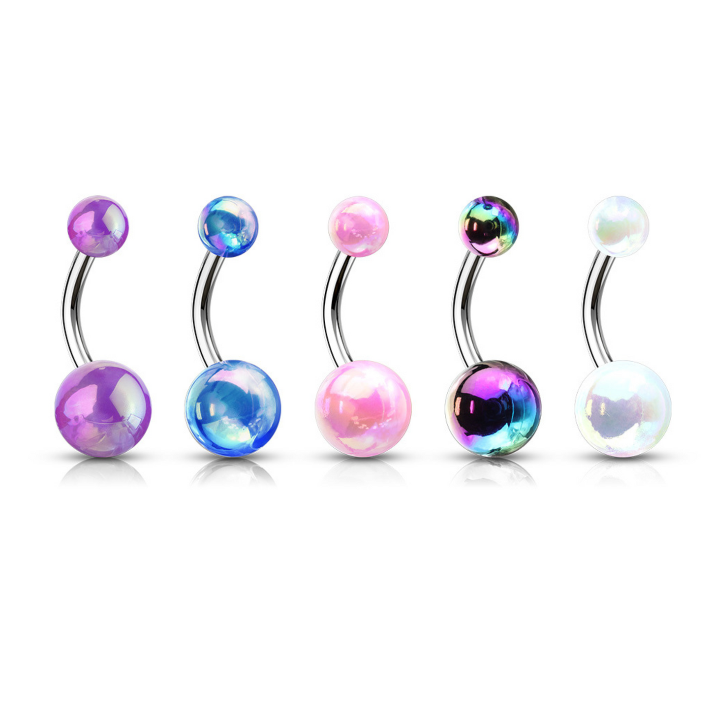 Metallic Aurora Borealis Coating Belly Button Ring nz
