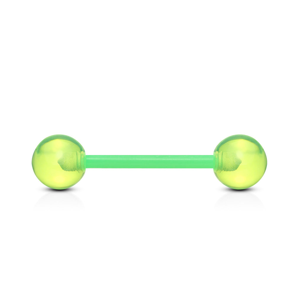 Neon Green Acrylic Ball Bioflex Straight Barbell