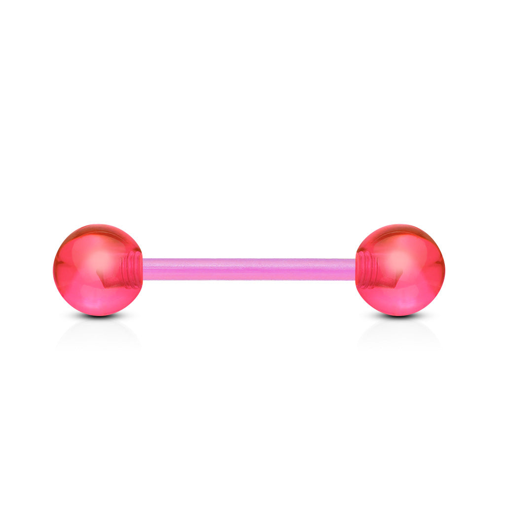 Pink Acrylic Ball Bioflex Straight Barbell