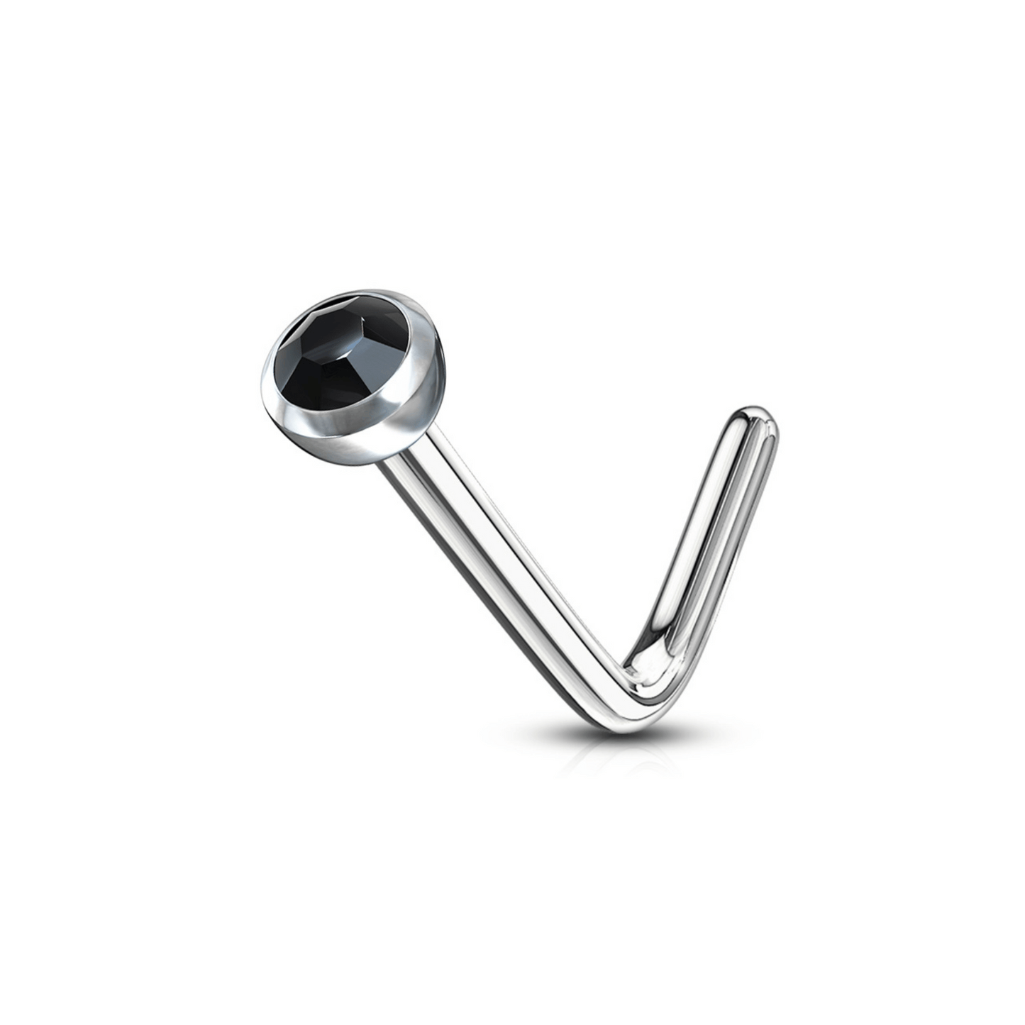 Press fit Gem Nose 'L' bend Stud Black