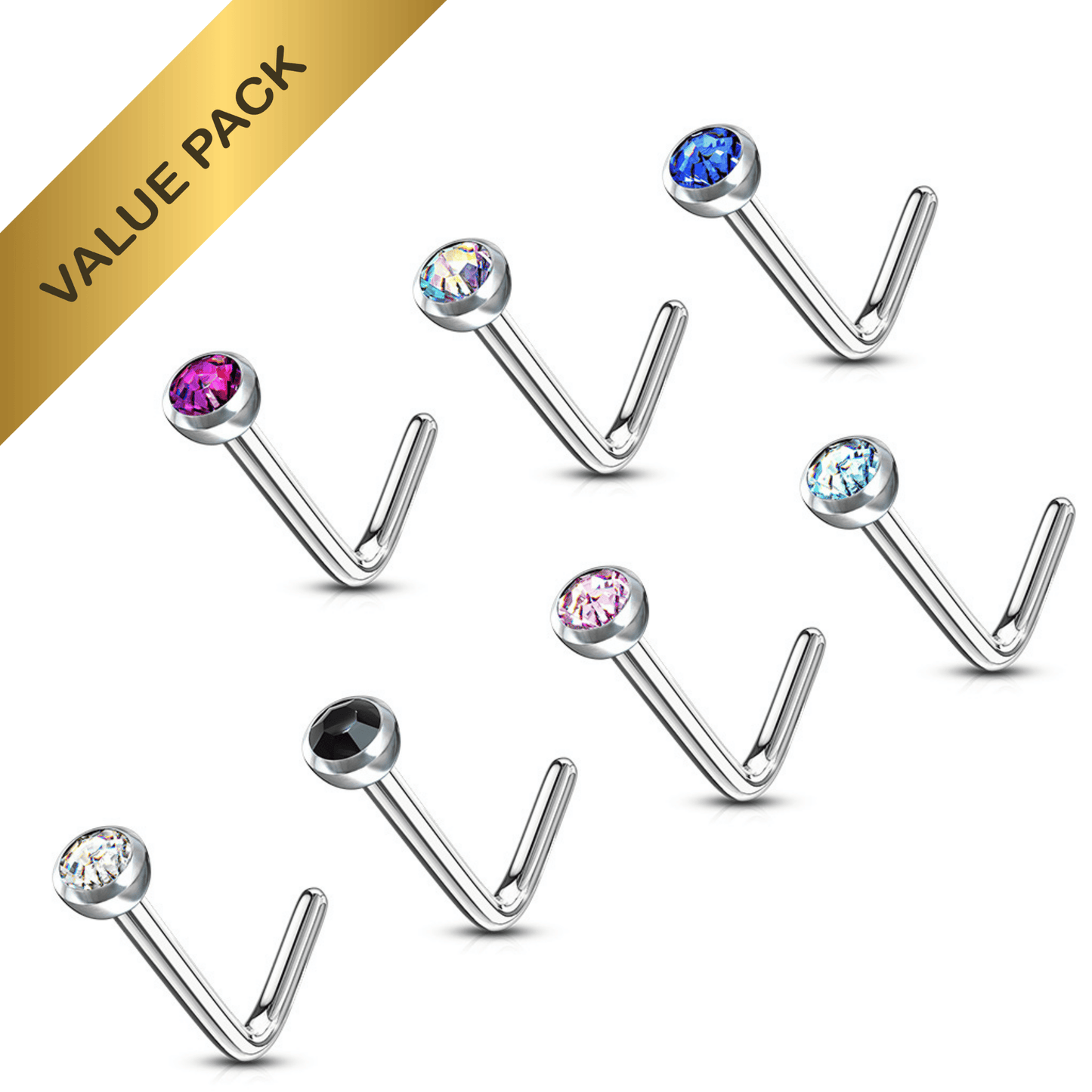 Pressfit gem 'L' bend nose studs