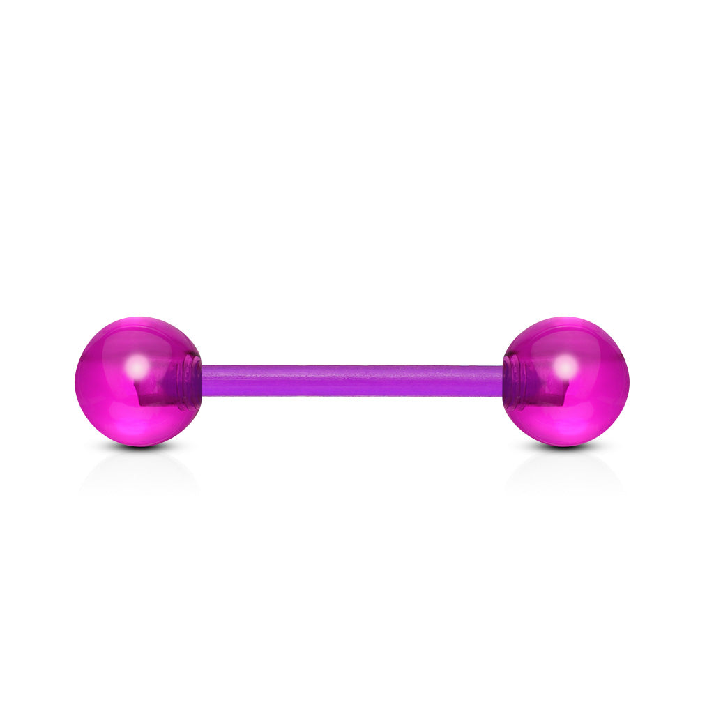 Purple Acrylic Ball Bioflex Straight Barbell