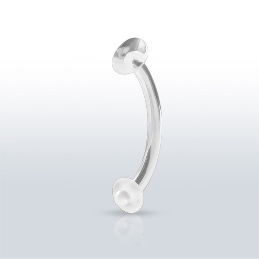 Clear Curved Banana Bar Retainer with O-Ring - 3 pack