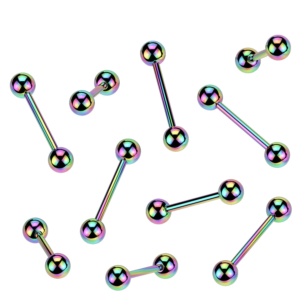 Rainbow Steel Titanium IP Straight Piercing Barbell