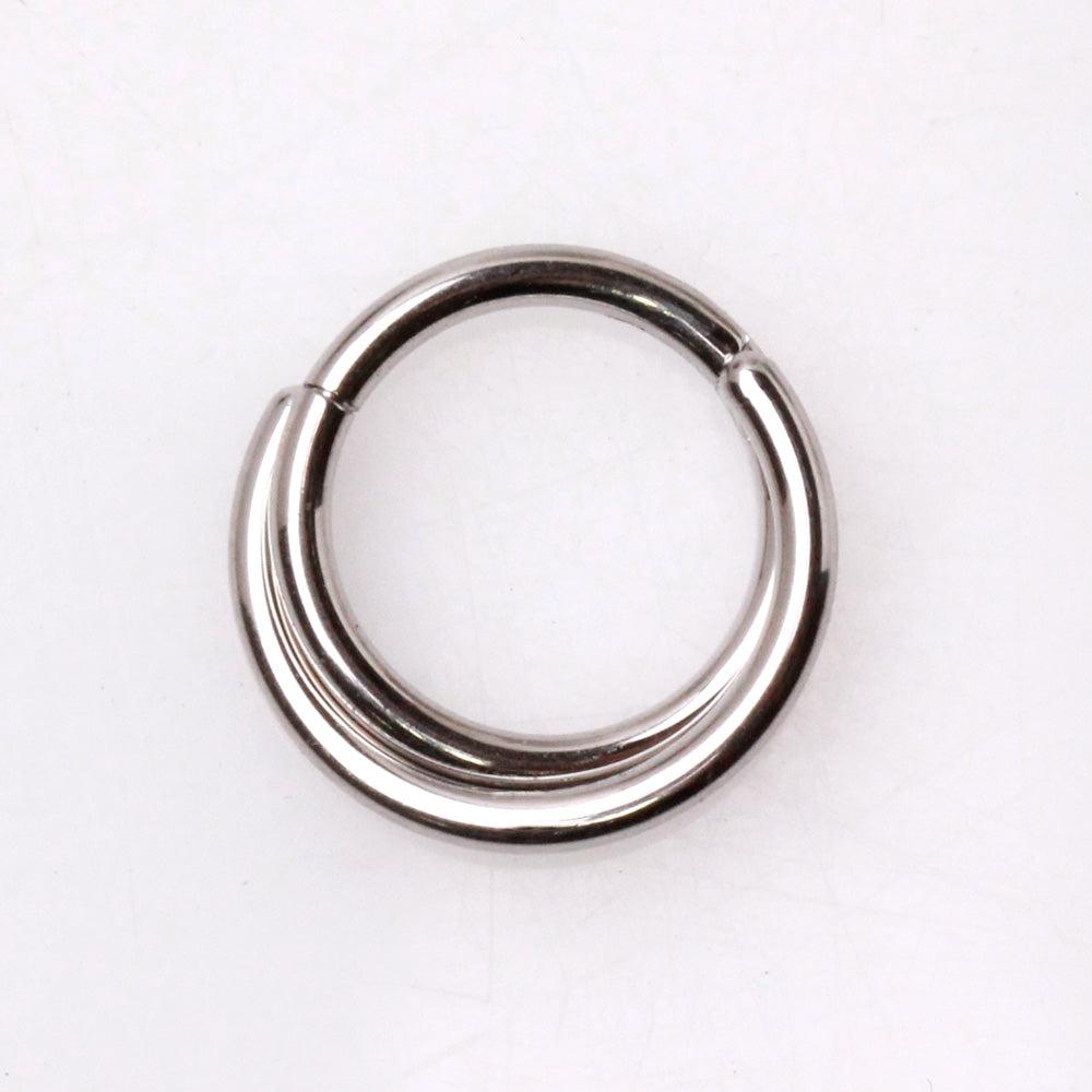 Silver Crossover Steel Hinged Clicker Ring