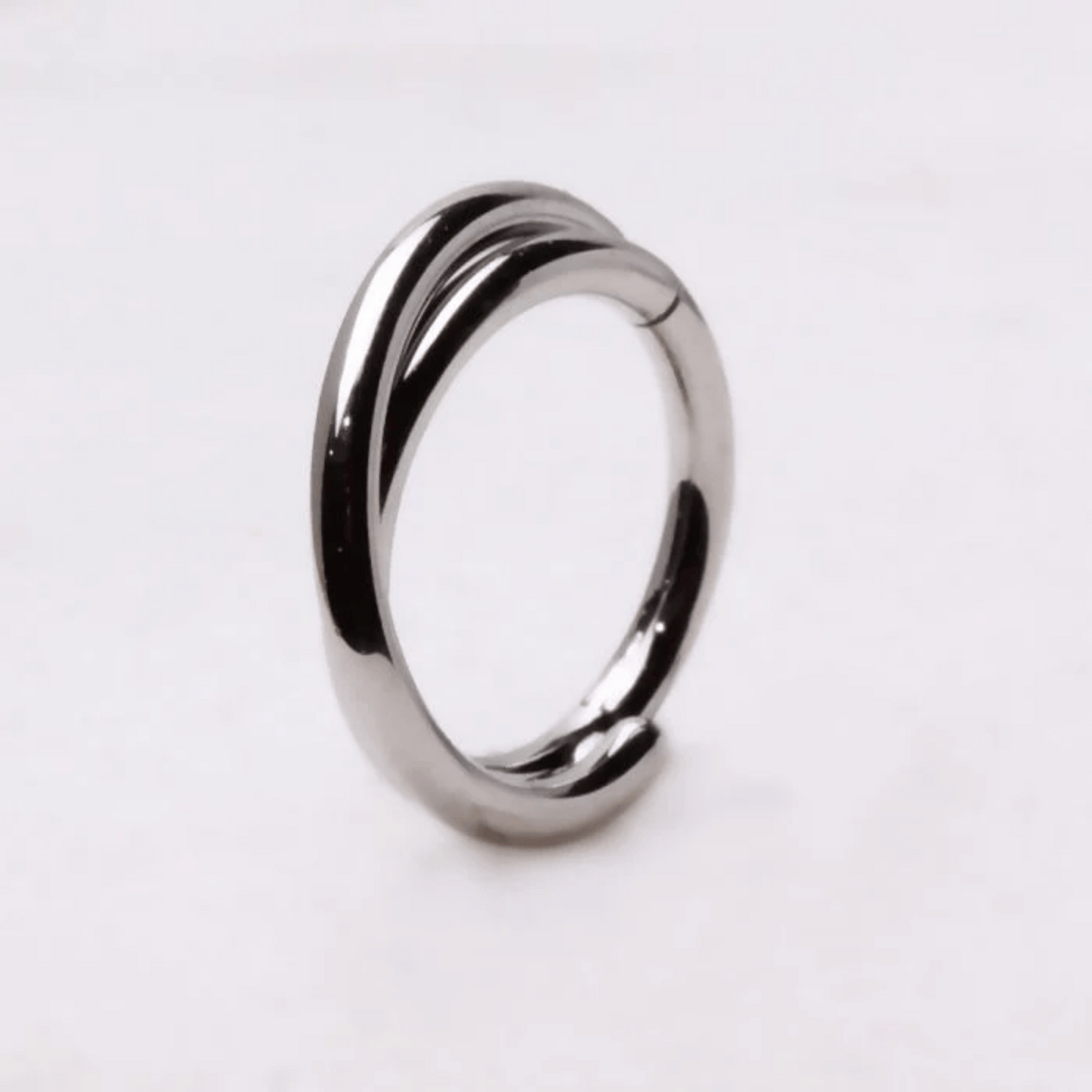Silver Crossover Steel Hinged Clicker Ring 16g
