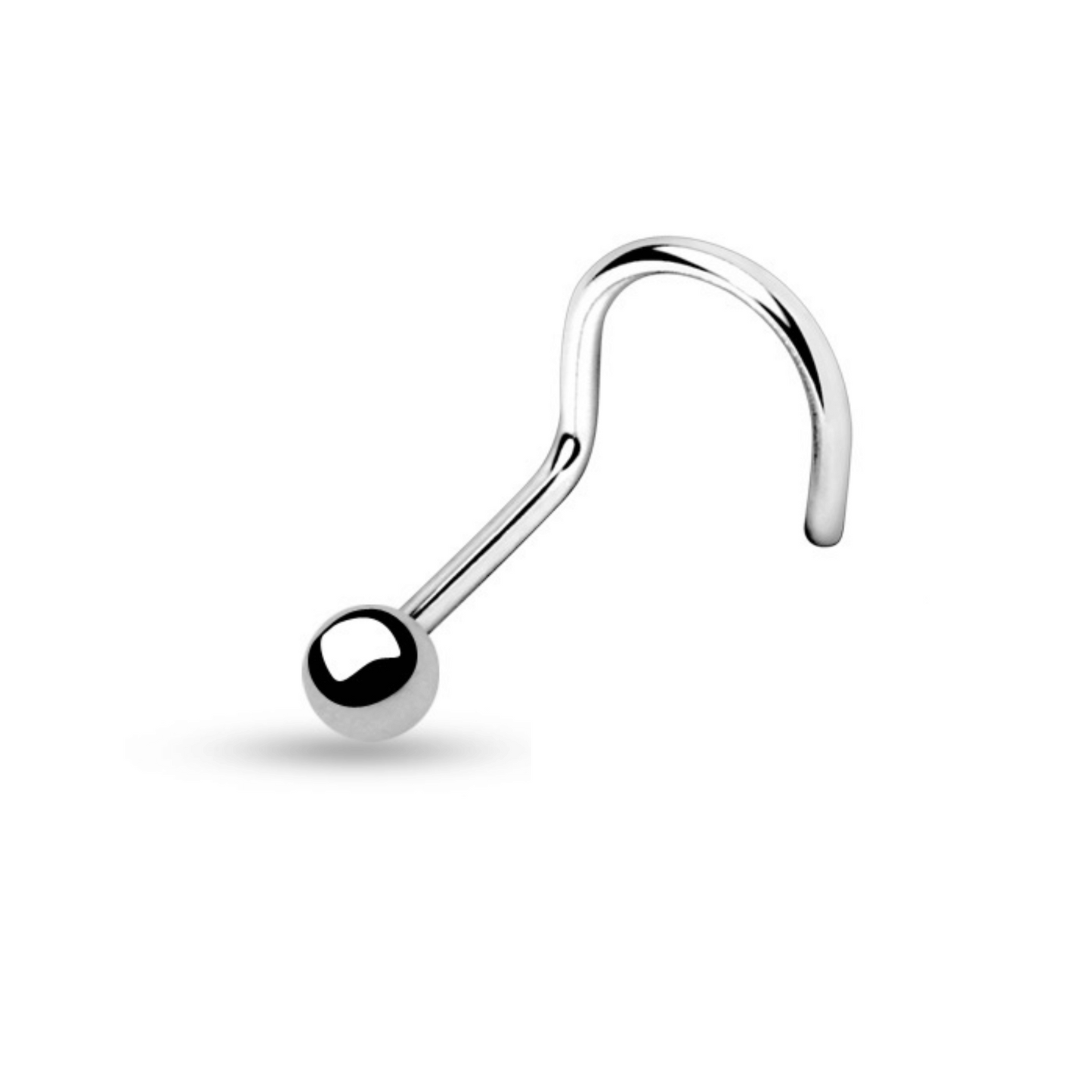 Silver Steel Ball Nose Screw Ring