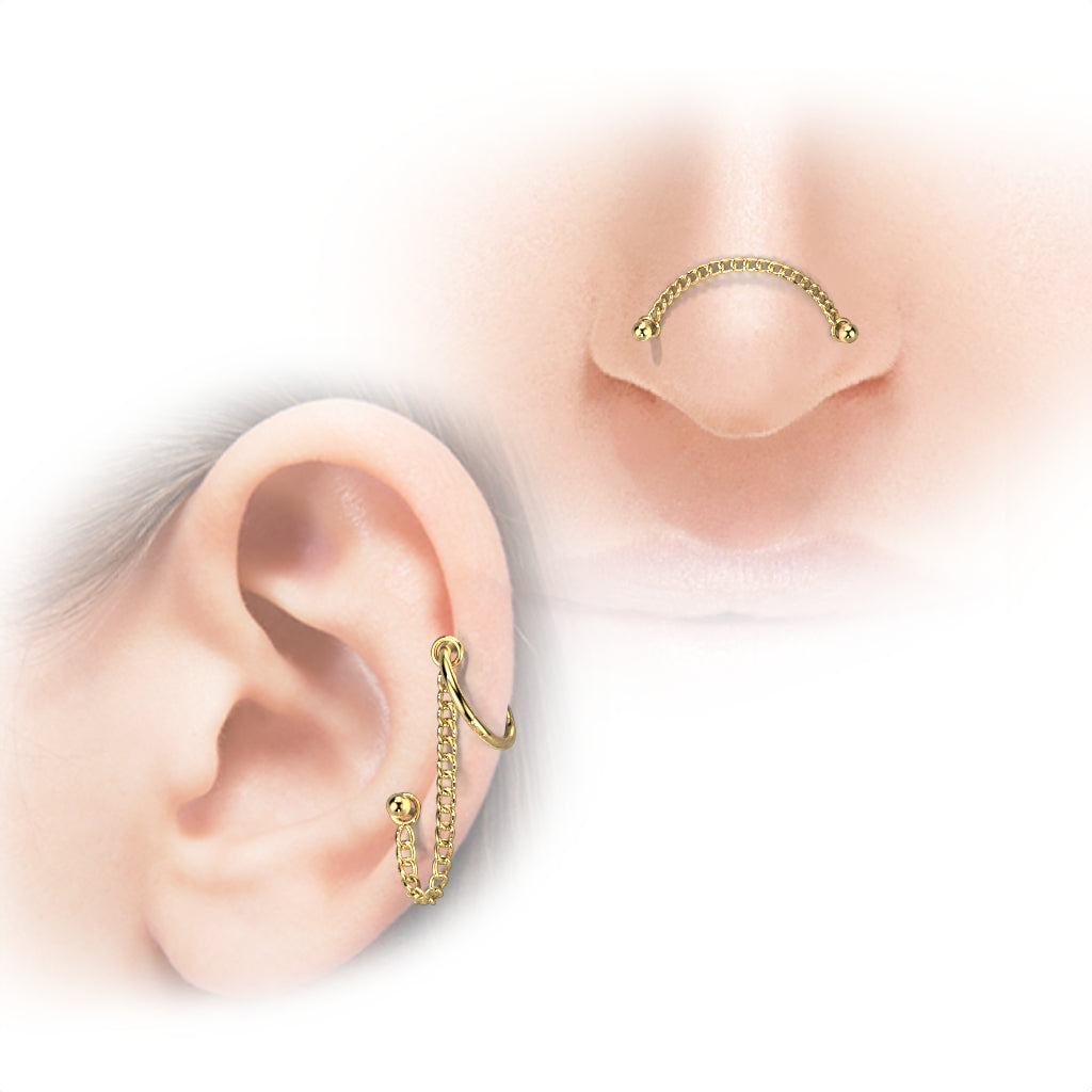 Stainless Steel Connector Chain for Nose & Ear Piercings