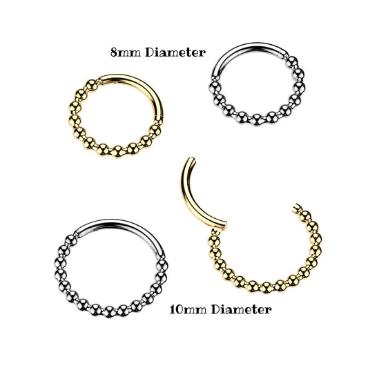 Steel Beaded Ball Clicker Ring