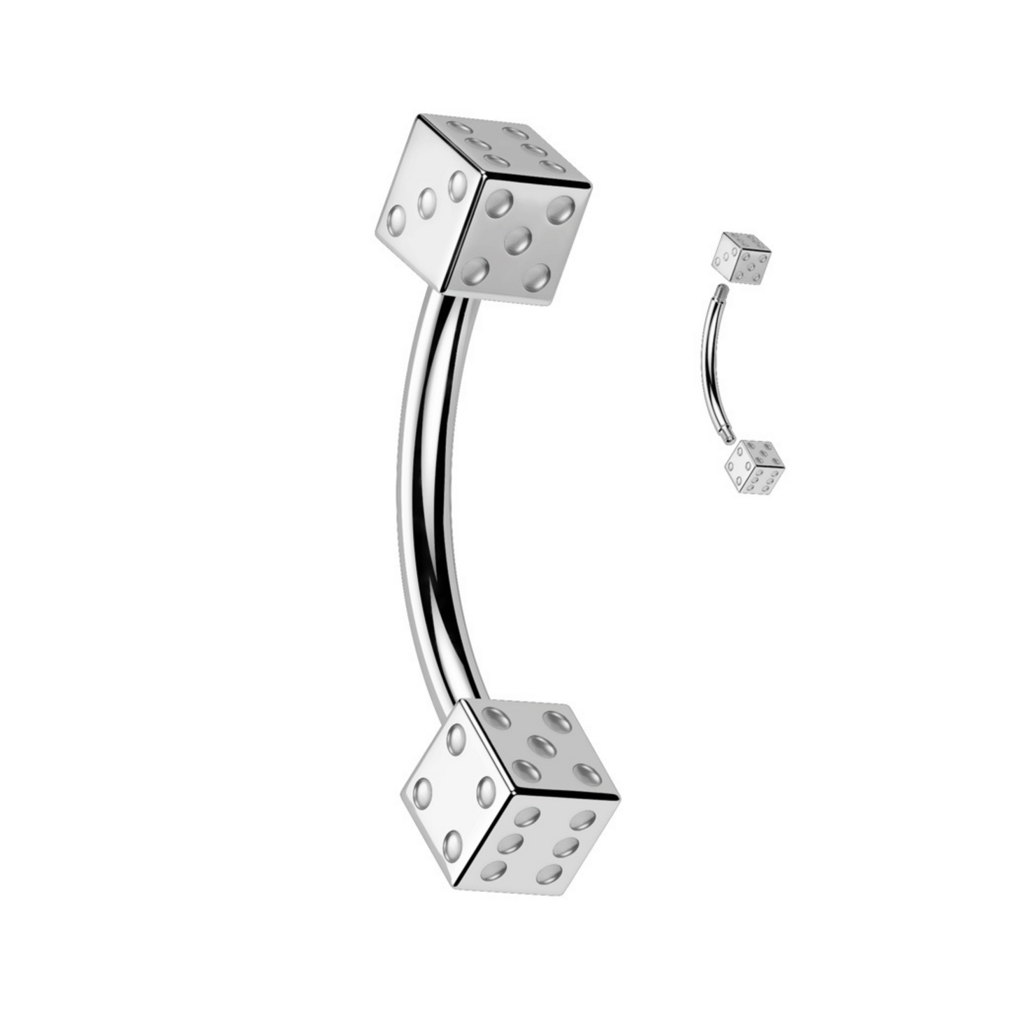 Steel Dice Eyebrow Bar