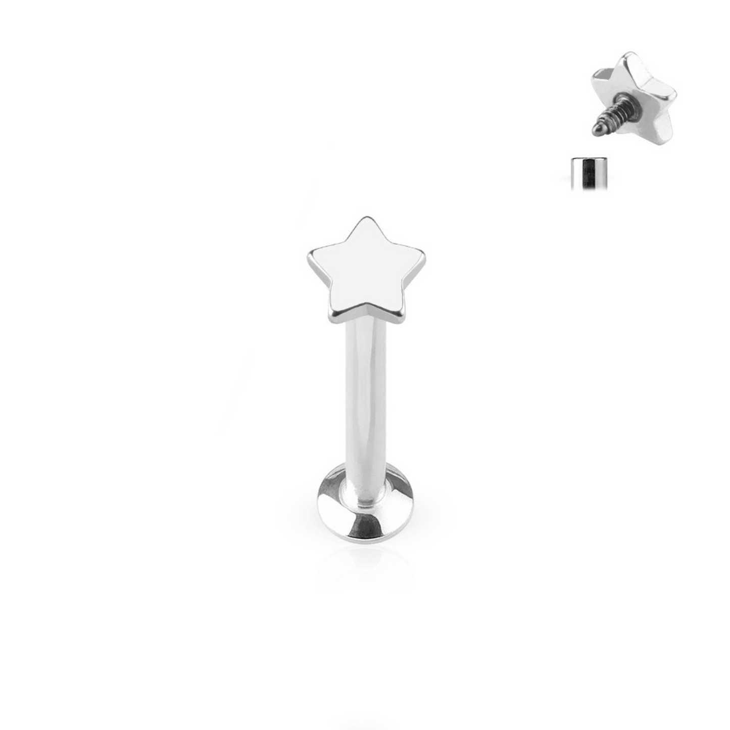 Steel Flat Top Star Internally Threaded Flat Back Stud