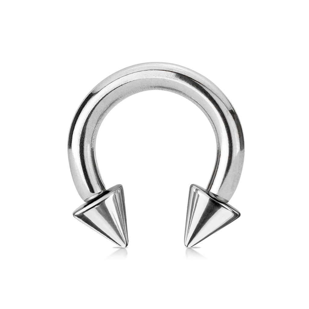 Steel Spike Curved Circular Horseshoe Barbell 18g-2g
