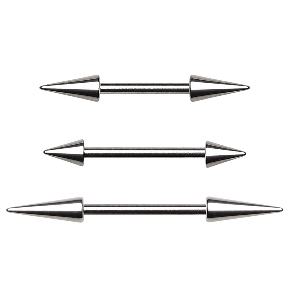 Steel Straight Barbell with Spikes 14g