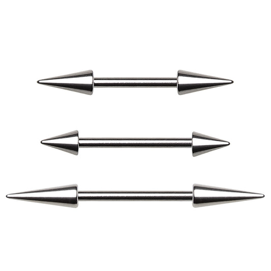 Steel Straight Barbell with Spikes 14g
