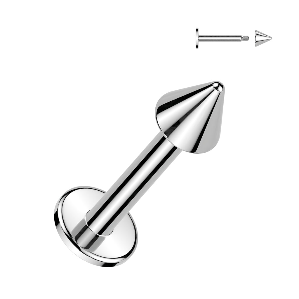 Surgical Steel Flat Back Stud Bar with Spike Solo