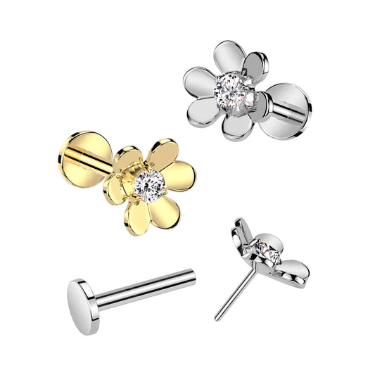 Threadless Flower Flat Back Stud nz