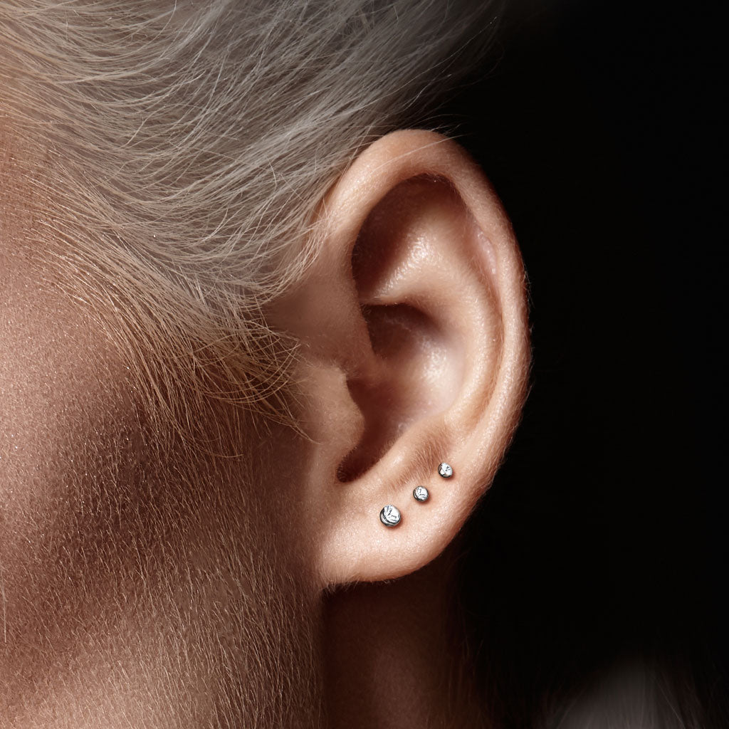 Threadless Push In Flat Back Stud with Clear Gem Ball