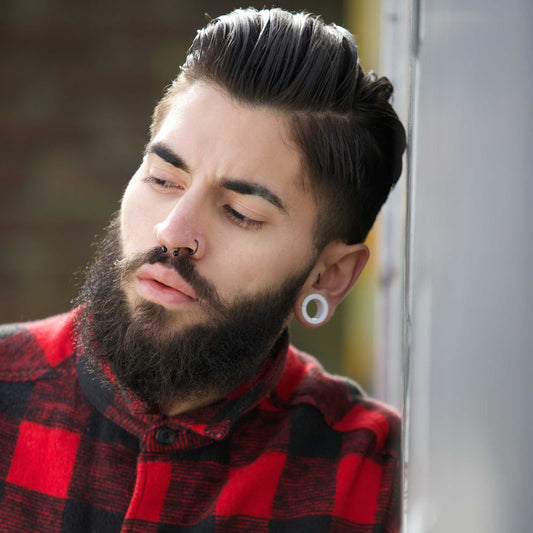 Titanium Black Circular Internally Threaded Horseshoe 18g-00g