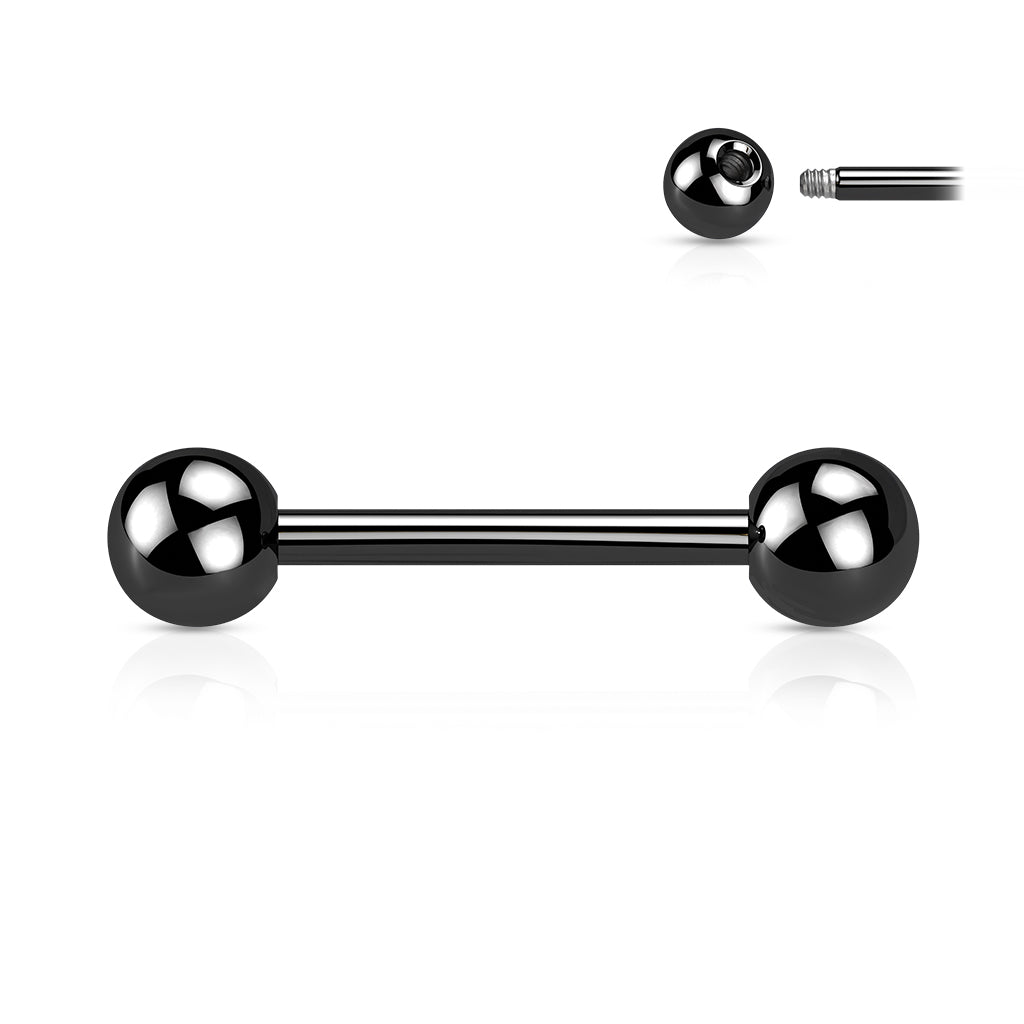 Titanium Black Externally Threaded Straight Barbell