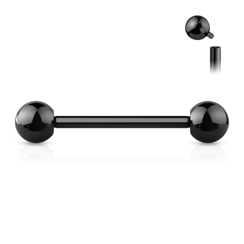 Titanium Black Internally Threaded Straight Barbell 14g