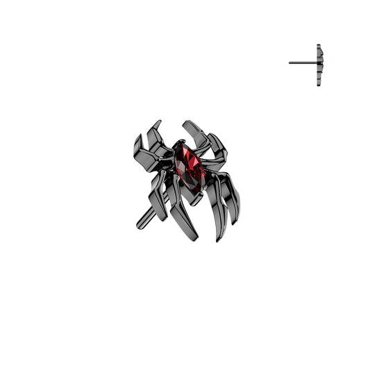 Titanium Black Spider Threadless Jewellery Top side