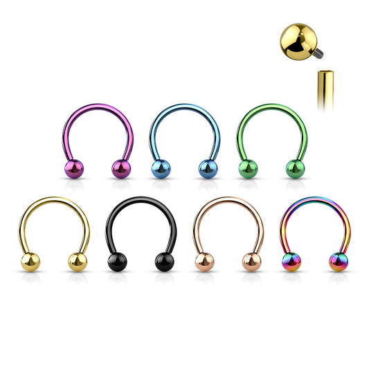 Titanium Circular Internally Threaded Horseshoe Barbell