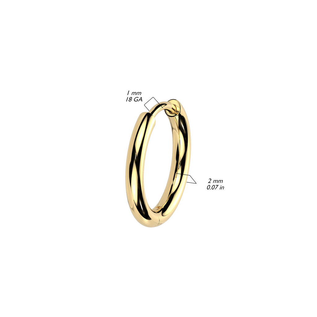 Titanium Classic Gold Huggie Hoops dimensions