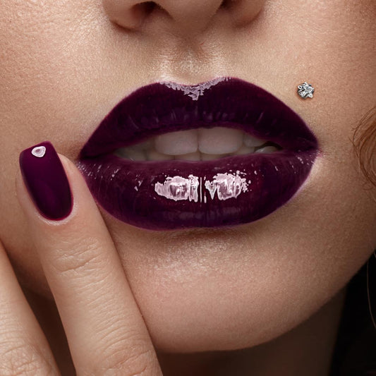 Titanium Clear Gem Star Internally Threaded Flat Back Stud 16g